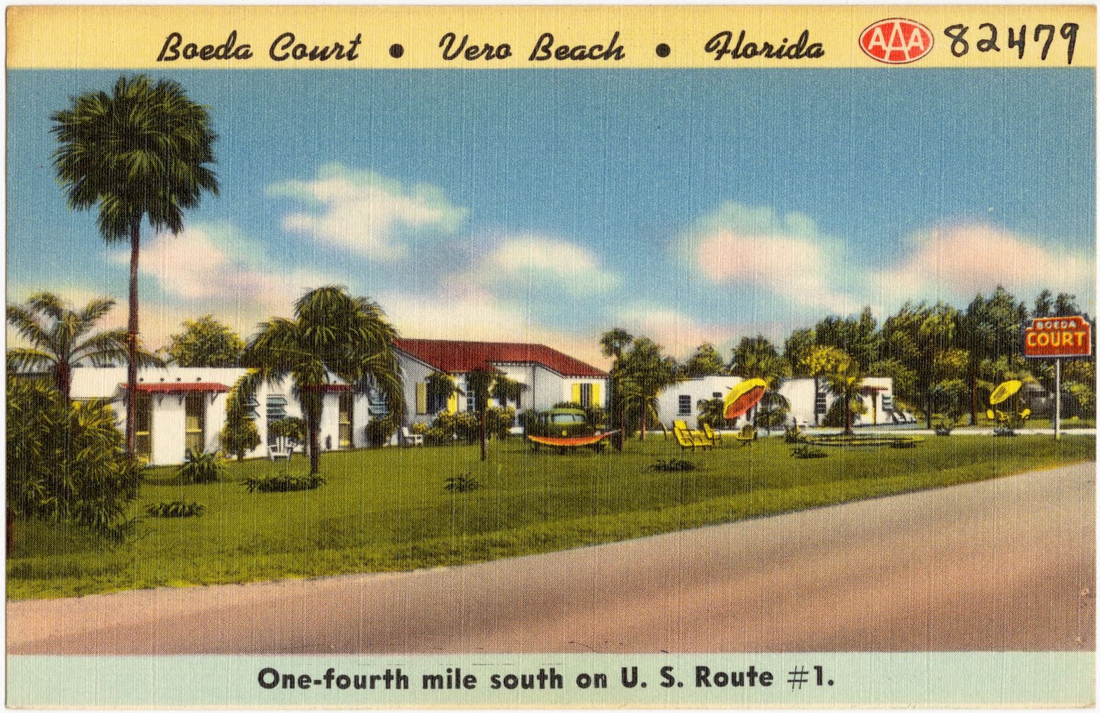 Boeda Court, Vero Beach, Florida, one-fourth mile south on U.S. route #1, Boston Public Library - undated