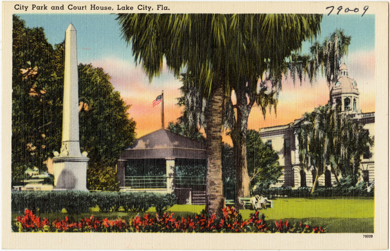 City park and court house, Lake City, Fla., Boston Public Library - undated