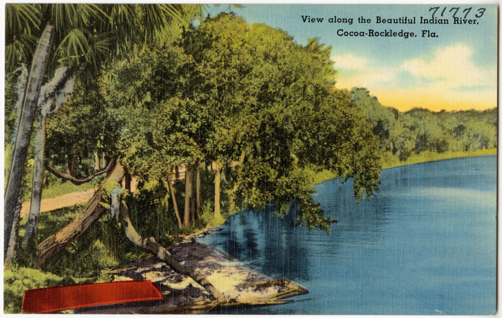 View along the beautiful Indian River, Cocoa-Rockledge, Fla., Boston Public Library - undated