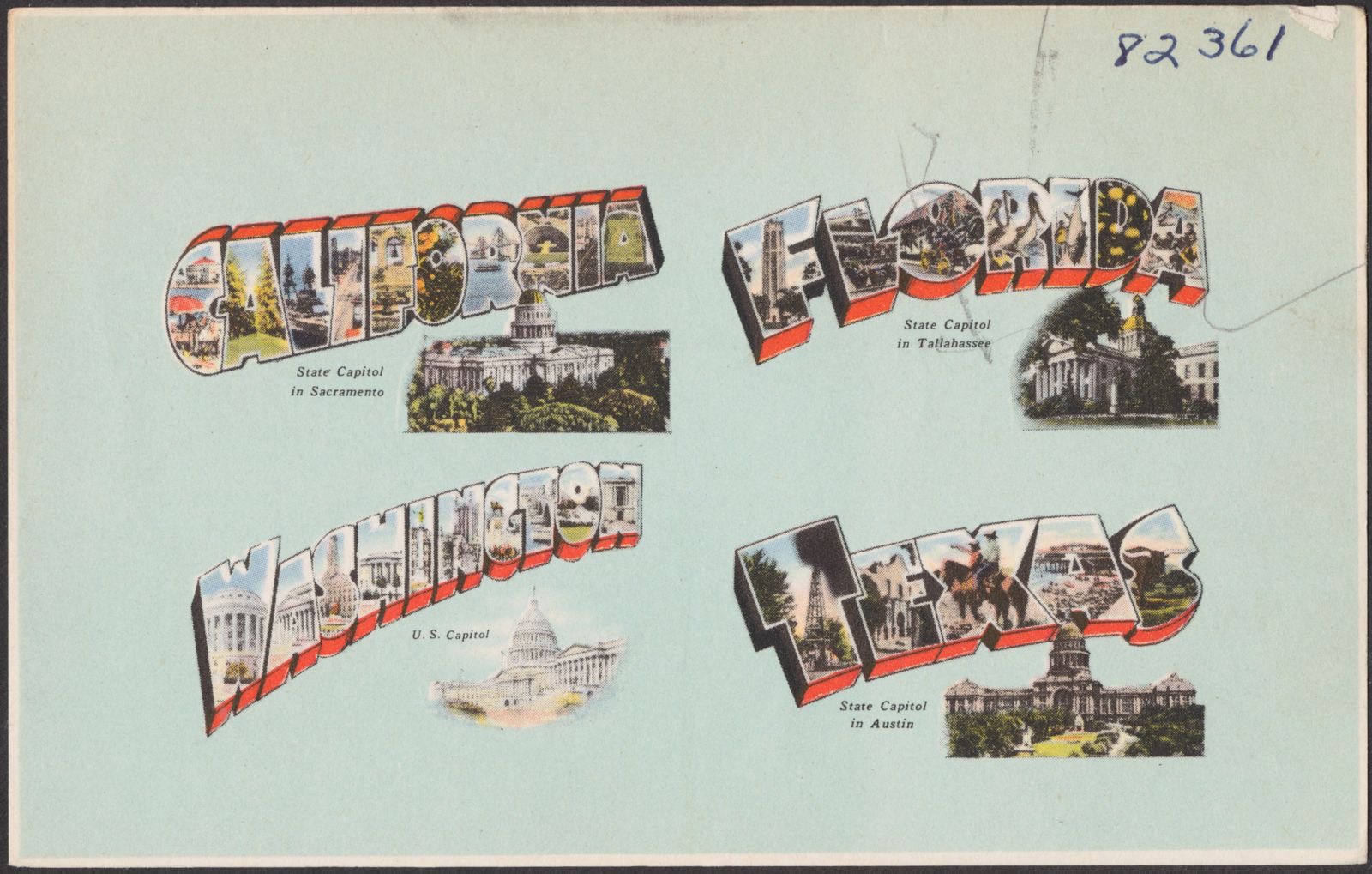 California. Florida. Washington. Texas, Boston Public Library - undated