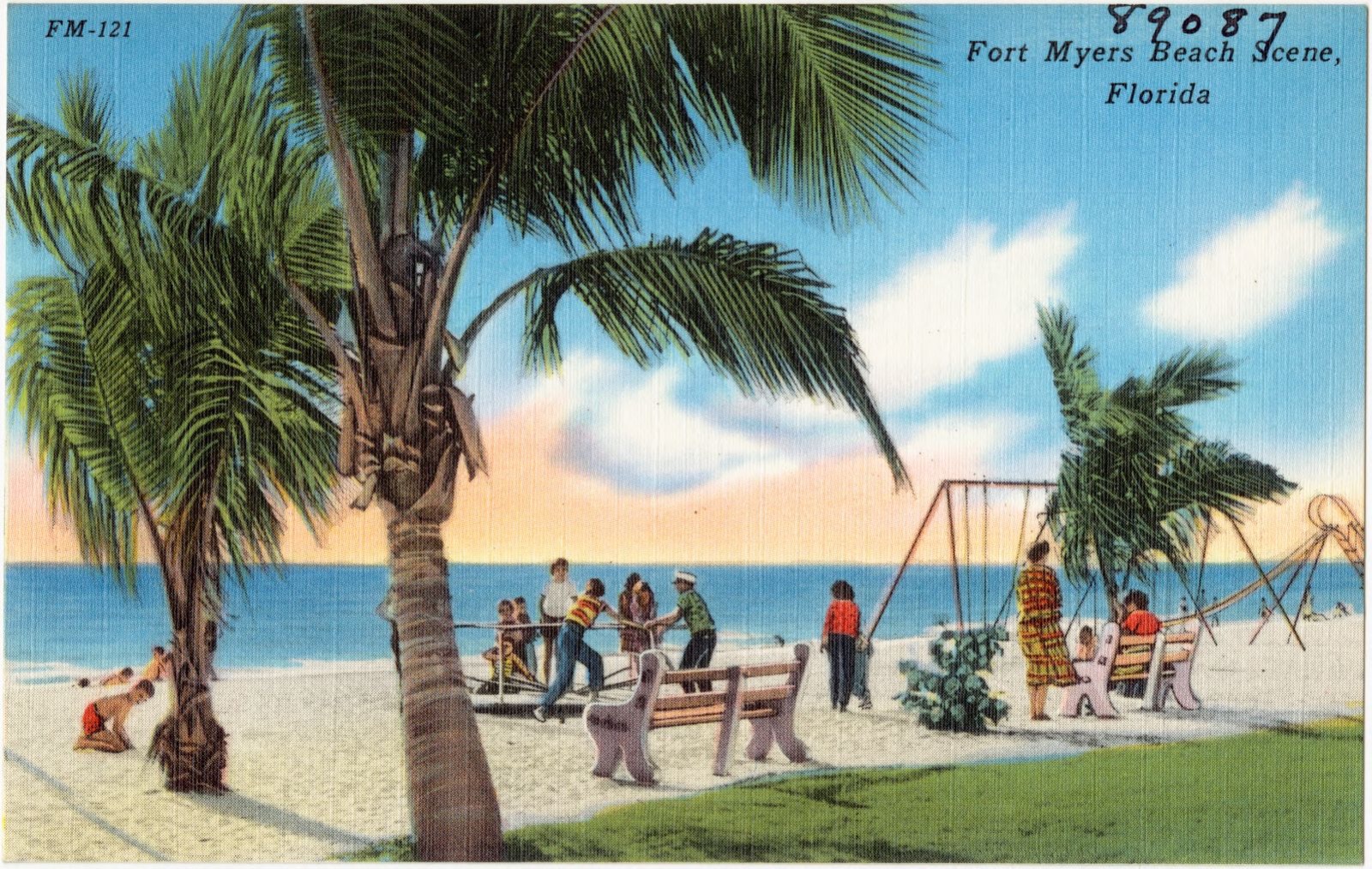Fort Myers beach scene, Florida, Boston Public Library - undated