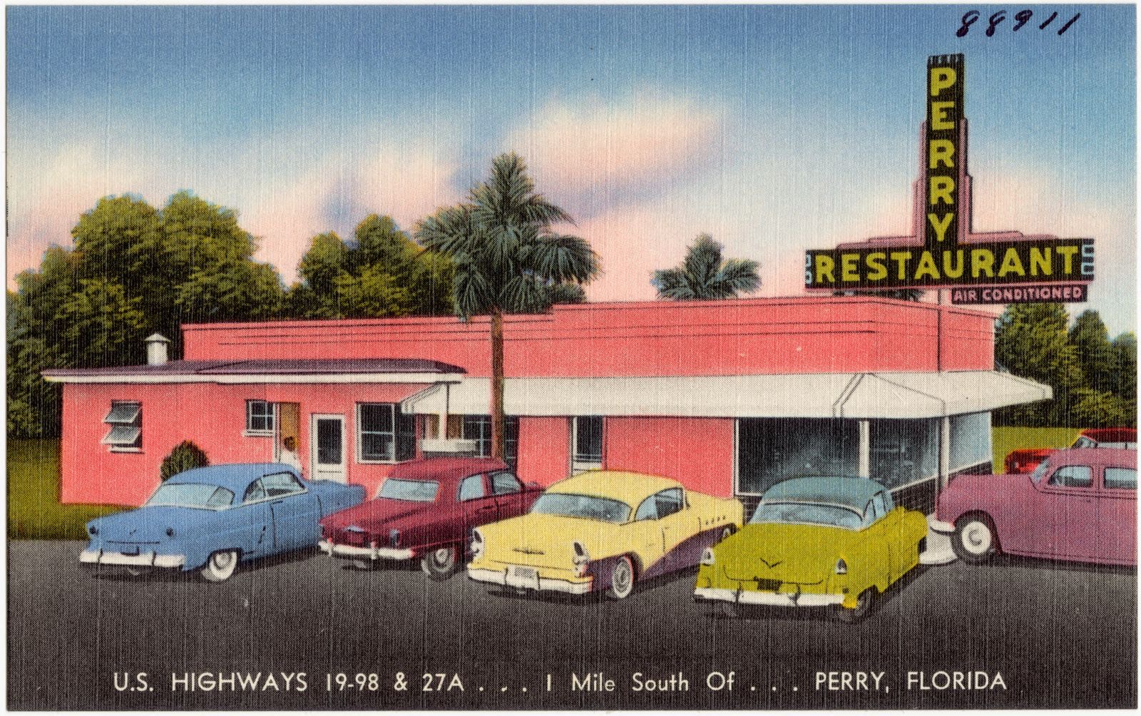 Perry Restaurant, U.S. Highways 19-98 & 27A, 1 mile south of Perry, Florida, Boston Public Library - undated