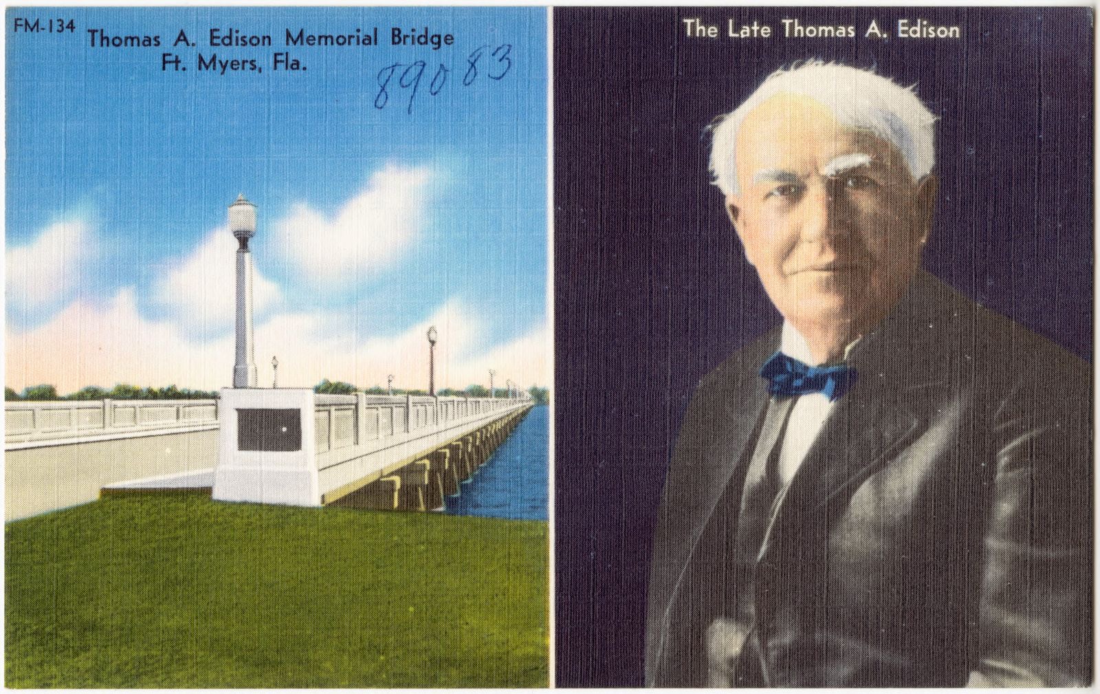 Thomas A. Edison Memorial Bridge Ft. Myers, Fla, Boston Public Library - undated