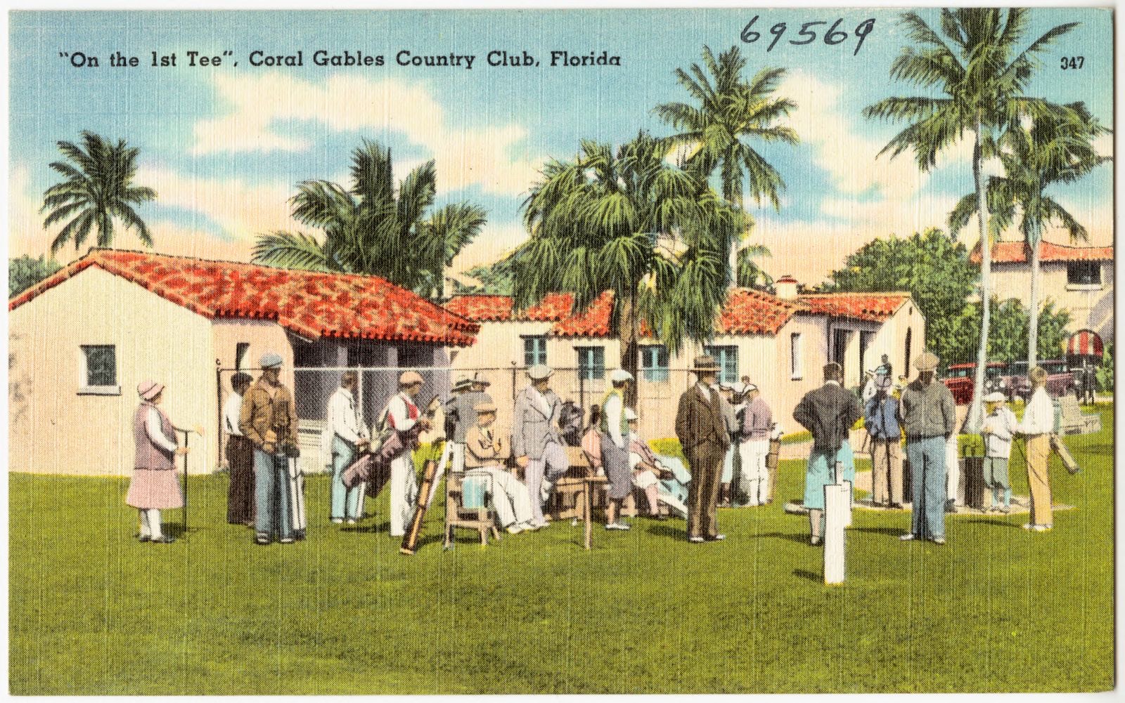 "On the 1st tee", Coral Gables County Club, Florida, Boston Public Library - undated