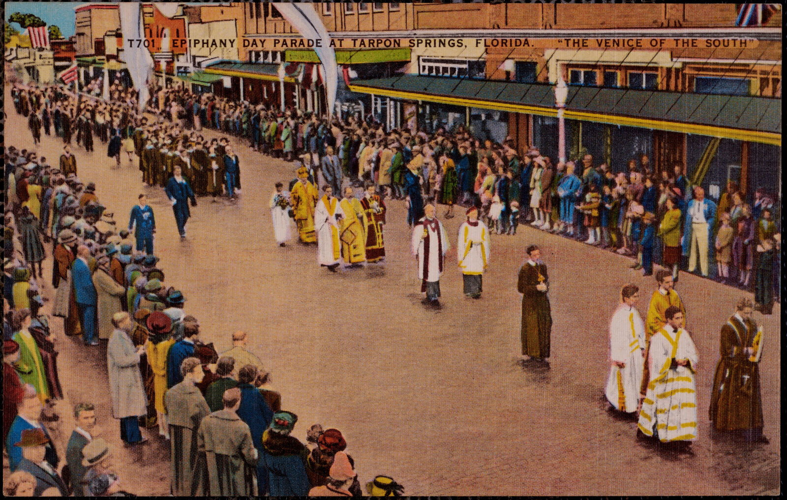 Epiphany Day Parade at Tarpon Springs, Florida. "The Venice of the South", Boston Public Library - undated