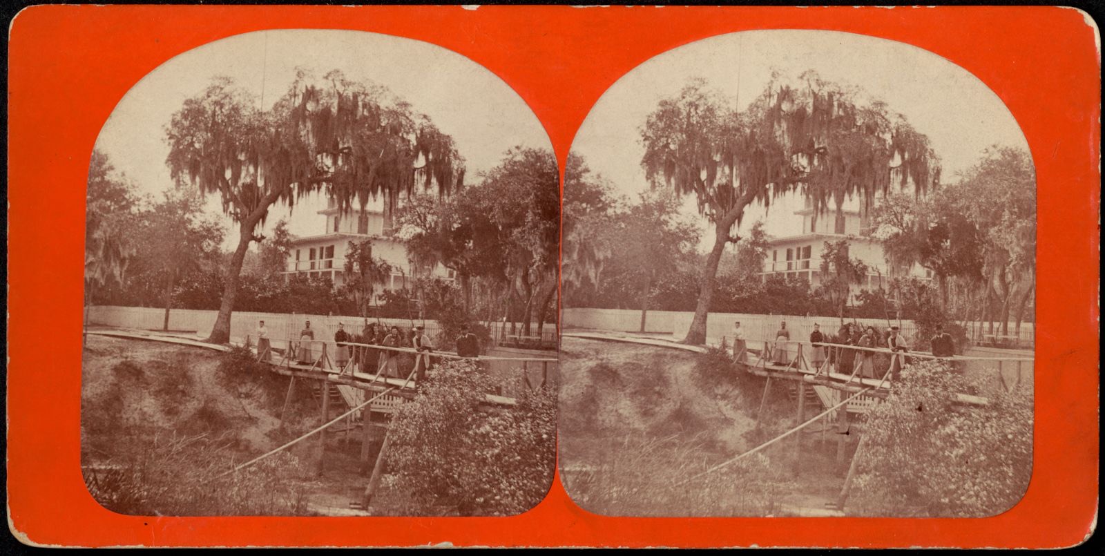 Bridge to cottage. G.C. Spring Fla, Boston Public Library - undated