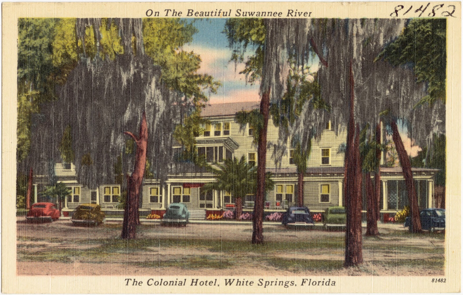 On the beautiful Suwannee River. The Colonial Hotel, White Springs, Florida, Boston Public Library - undated