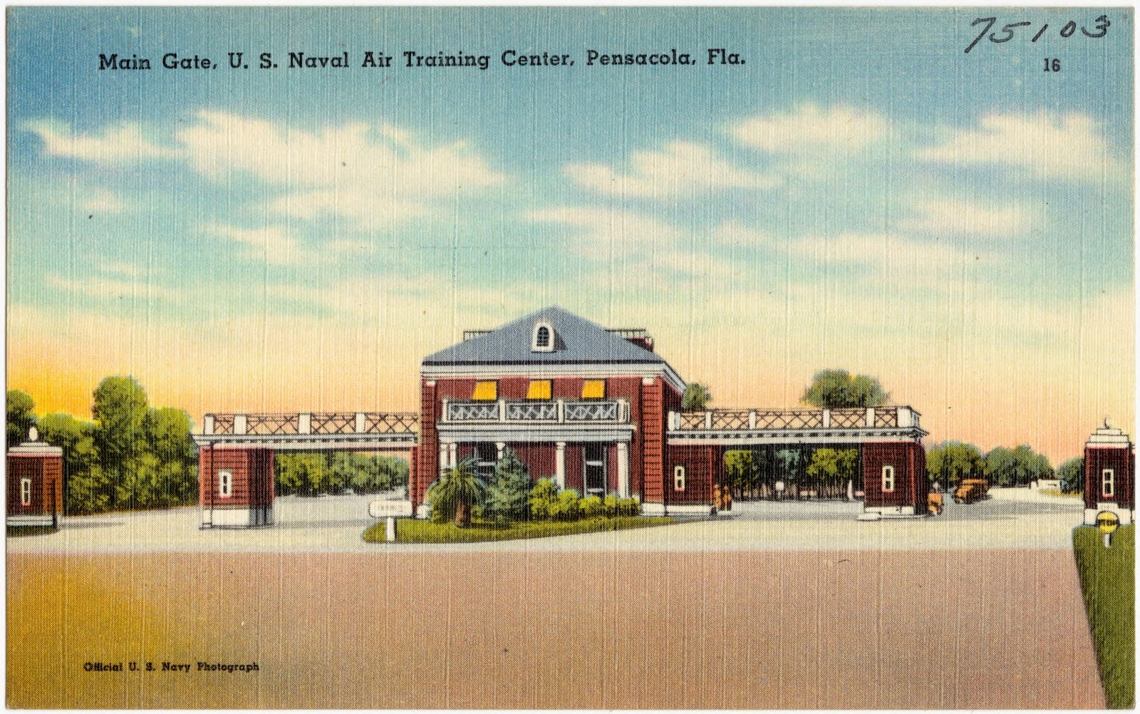 Main gate, U.S. Naval air training center, Pensacola, Boston Public Library - undated