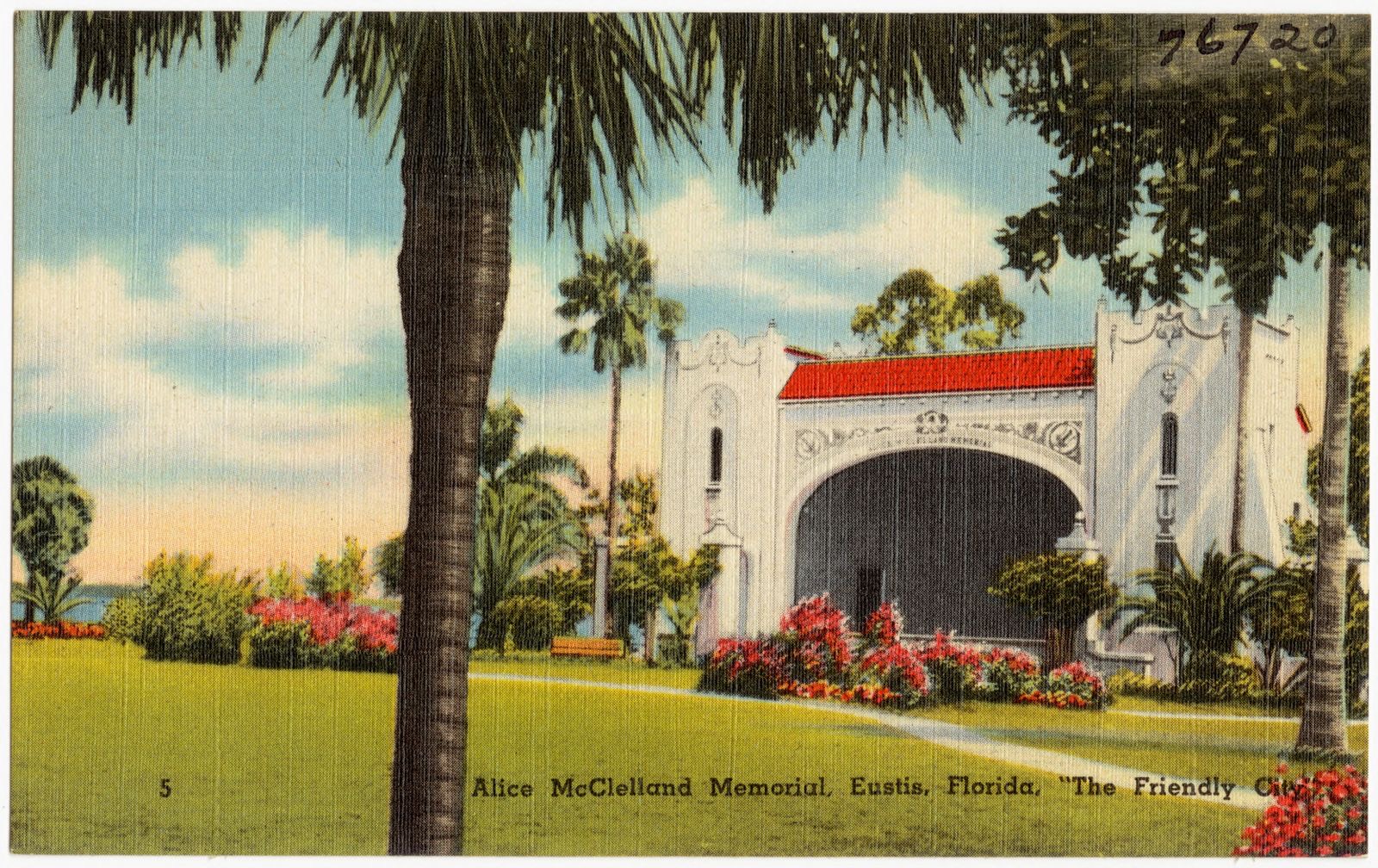 Alice McClelland Memorial, Eustis, Florida, "The Friendly City", Boston Public Library - undated