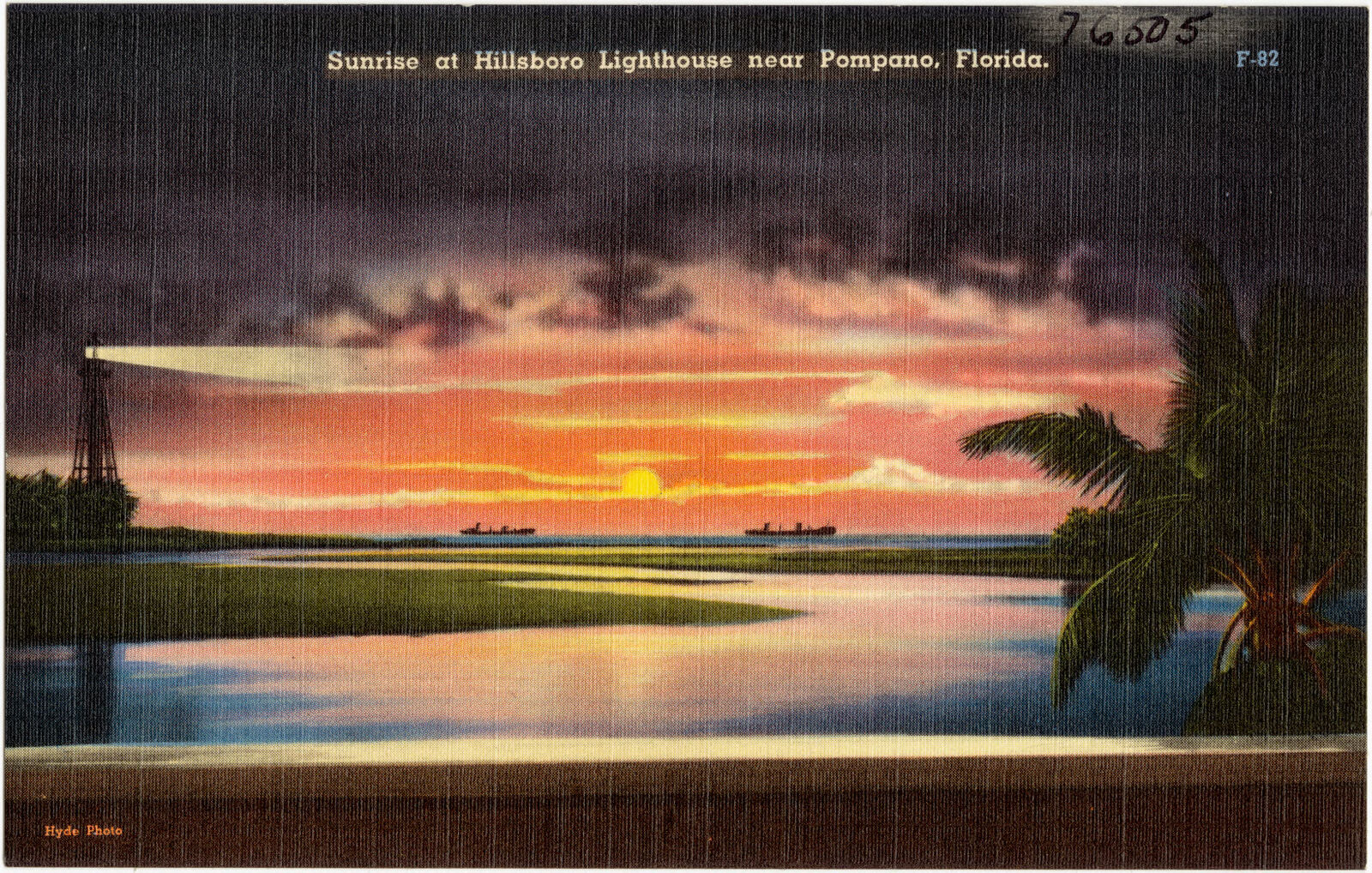 Sunrise at Hillsboro Lighthouse near Pompano, Florida, Boston Public Library - undated