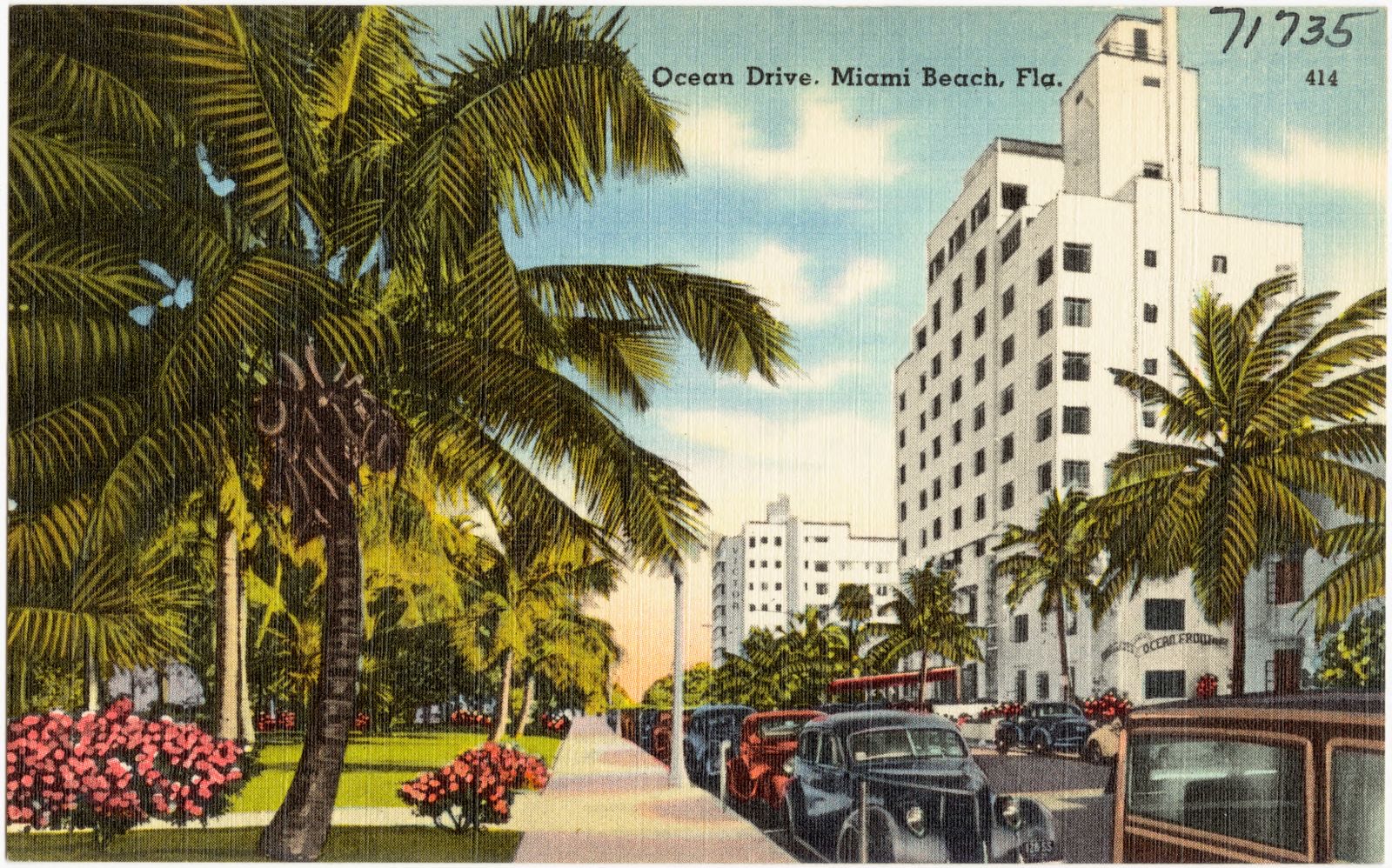 Ocean Drive, Miami, Beach, Florida, Boston Public Library - undated