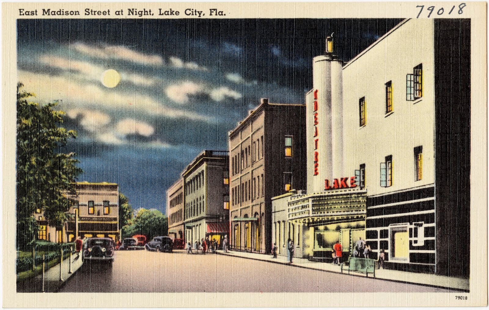 East Madison Street at night, Lake City, Fla., Boston Public Library - undated