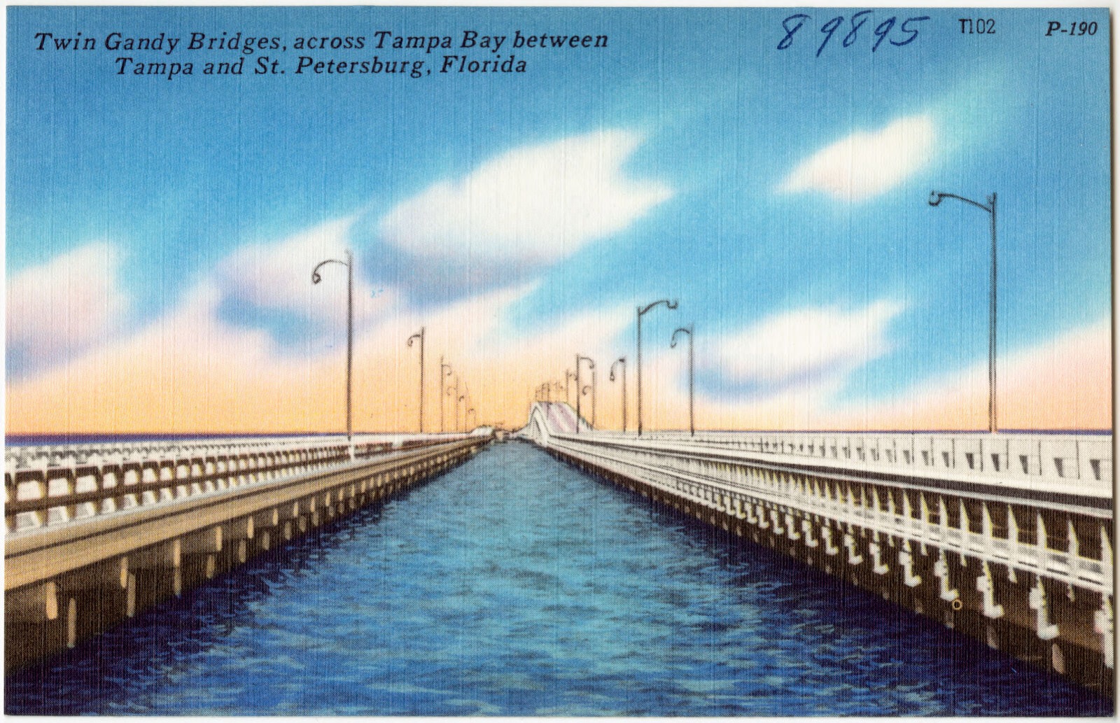 Twin Gandy Bridges, across Tampa Bay between Tampa and St. Petersburg, Florida, Boston Public Library - undated