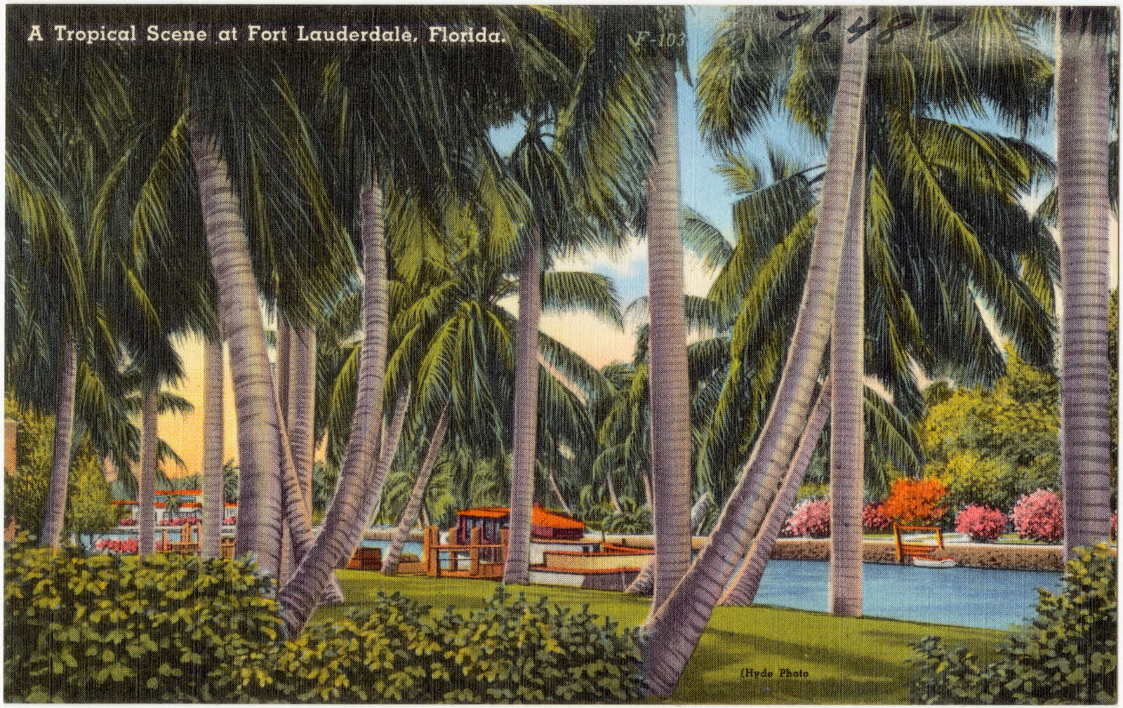 A tropical scene at Fort Lauderdale, Florida, Boston Public Library - undated