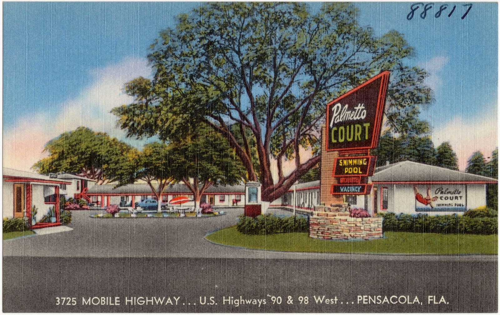 Palmetto Court, 3725 Mobile Highway, U.S. highways 90 & 98 West, Pensacola, Florida, Boston Public Library - undated