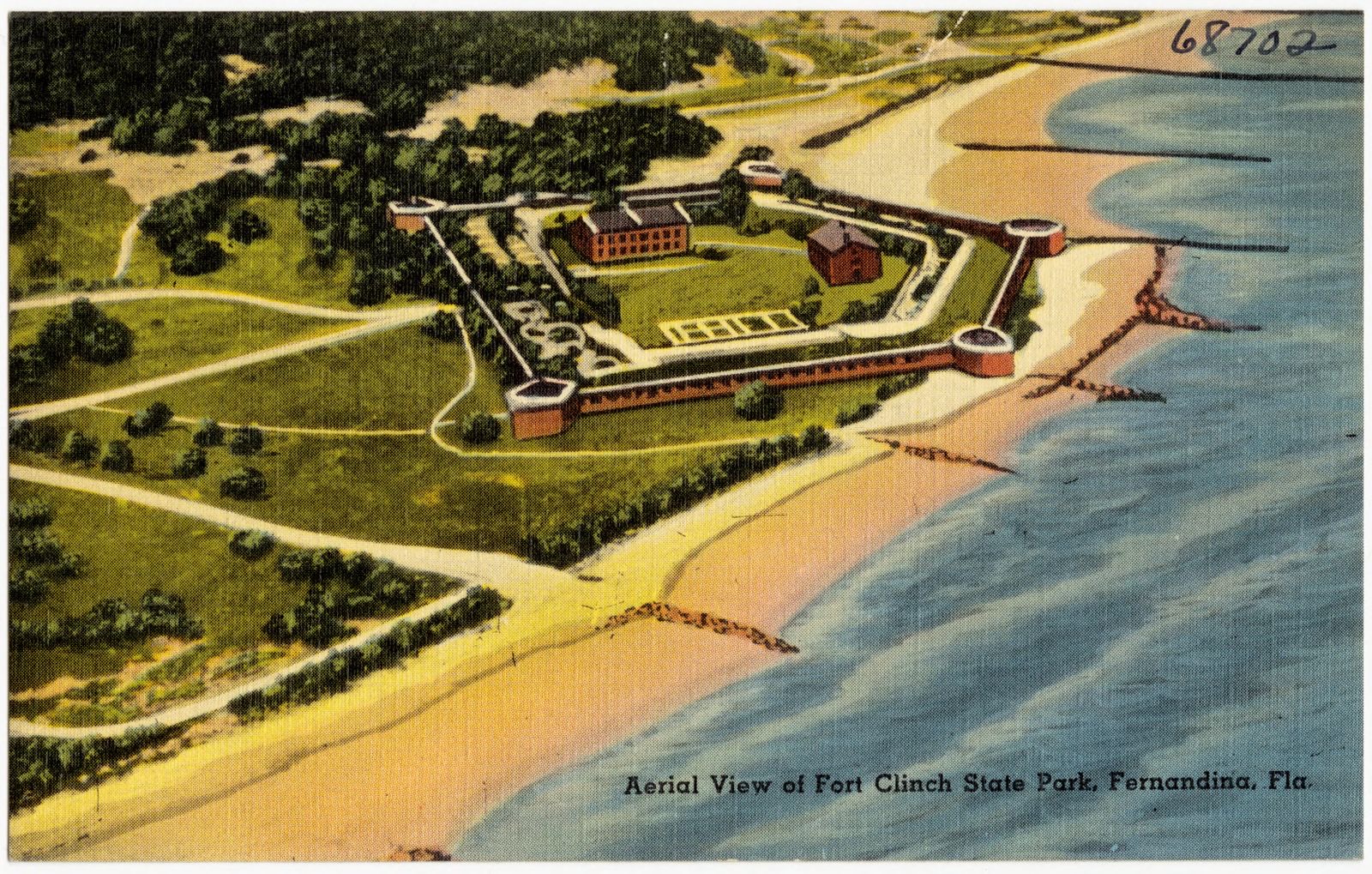 Aerial view of Fort Clinch State Park, Fernandina, Florida, Boston Public Library - undated
