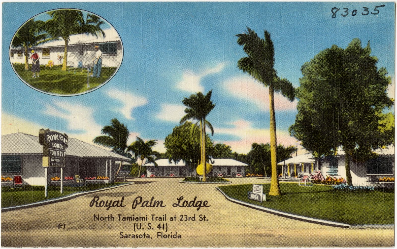 Royal Palm Lodge, North Tamiami Trail at 23rd St., (U.S. 41), Sarasota, Florida, Boston Public Library - undated