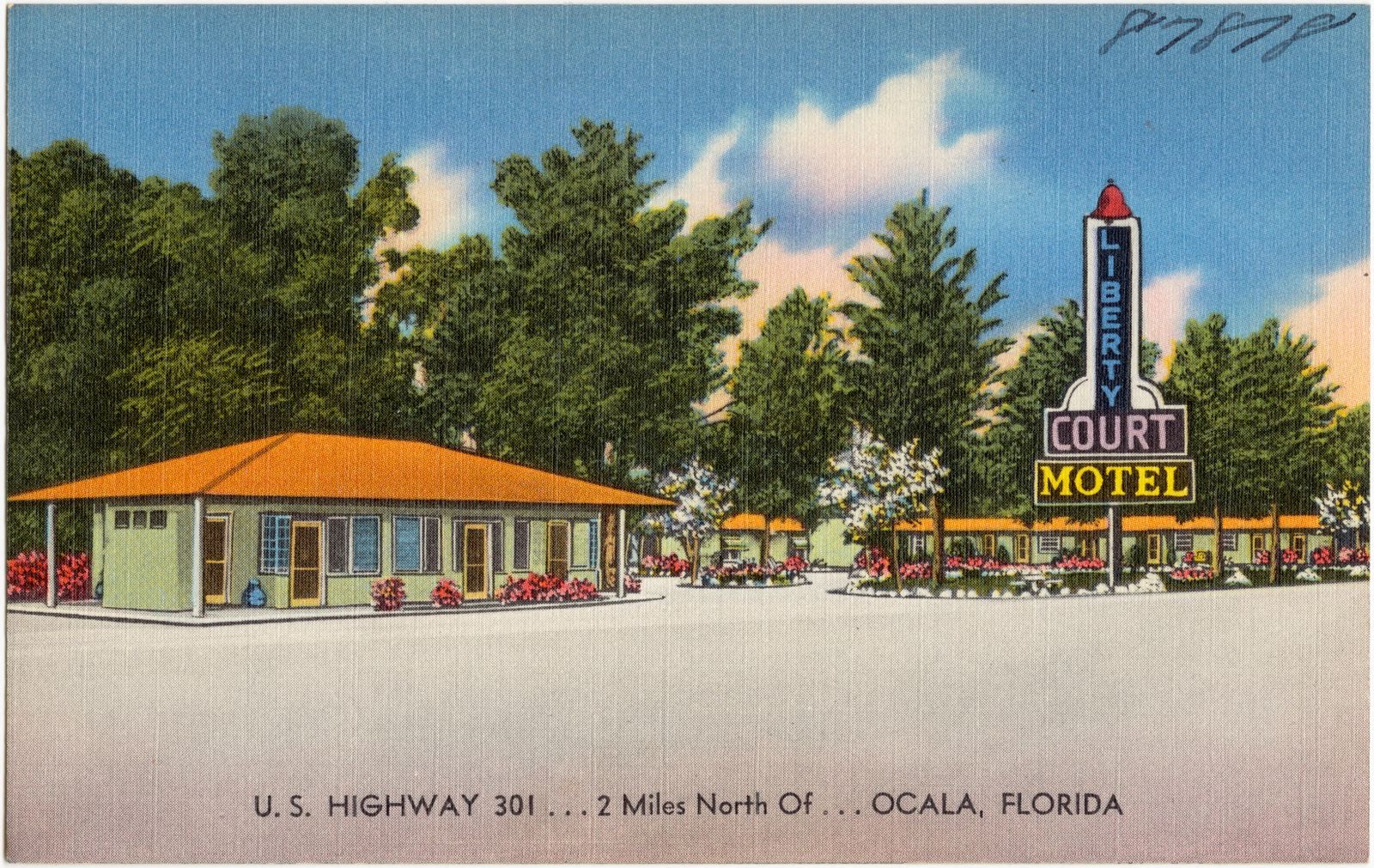 Liberty Court Motel, U.S. Highway 301, 2 miles north of Ocala, Florida, Boston Public Library - undated