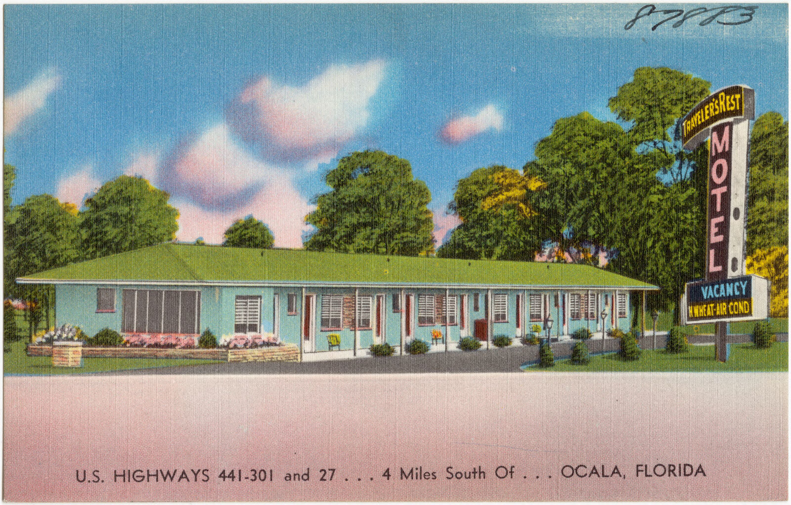 Traveler's Rest Motel, U.S. highways 441-301 and 27, 4 miles south of Ocala, Florida, Boston Public Library - undated