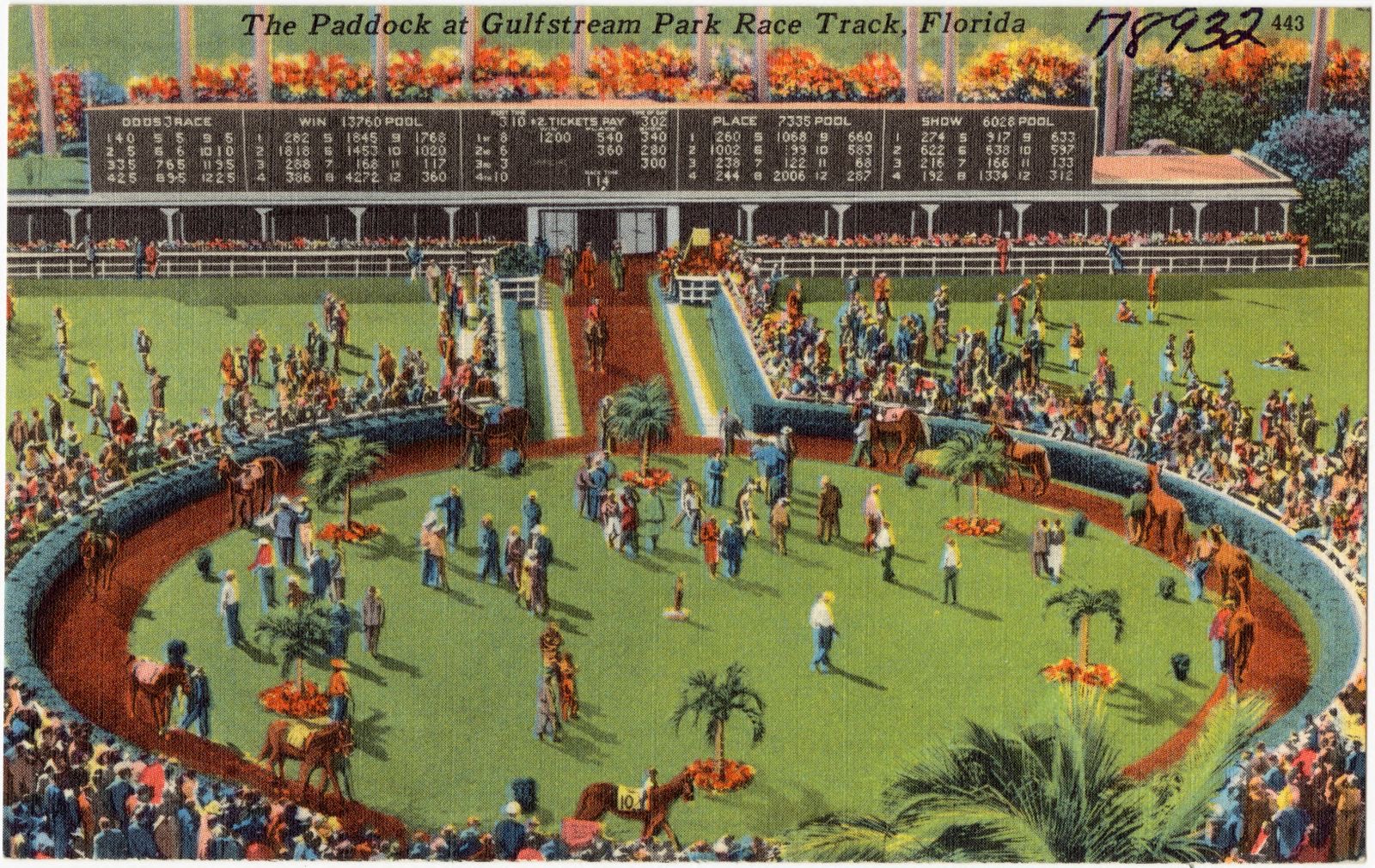 The Paddock at Gulfstream Park Race Track, Florida, Boston Public Library - undated