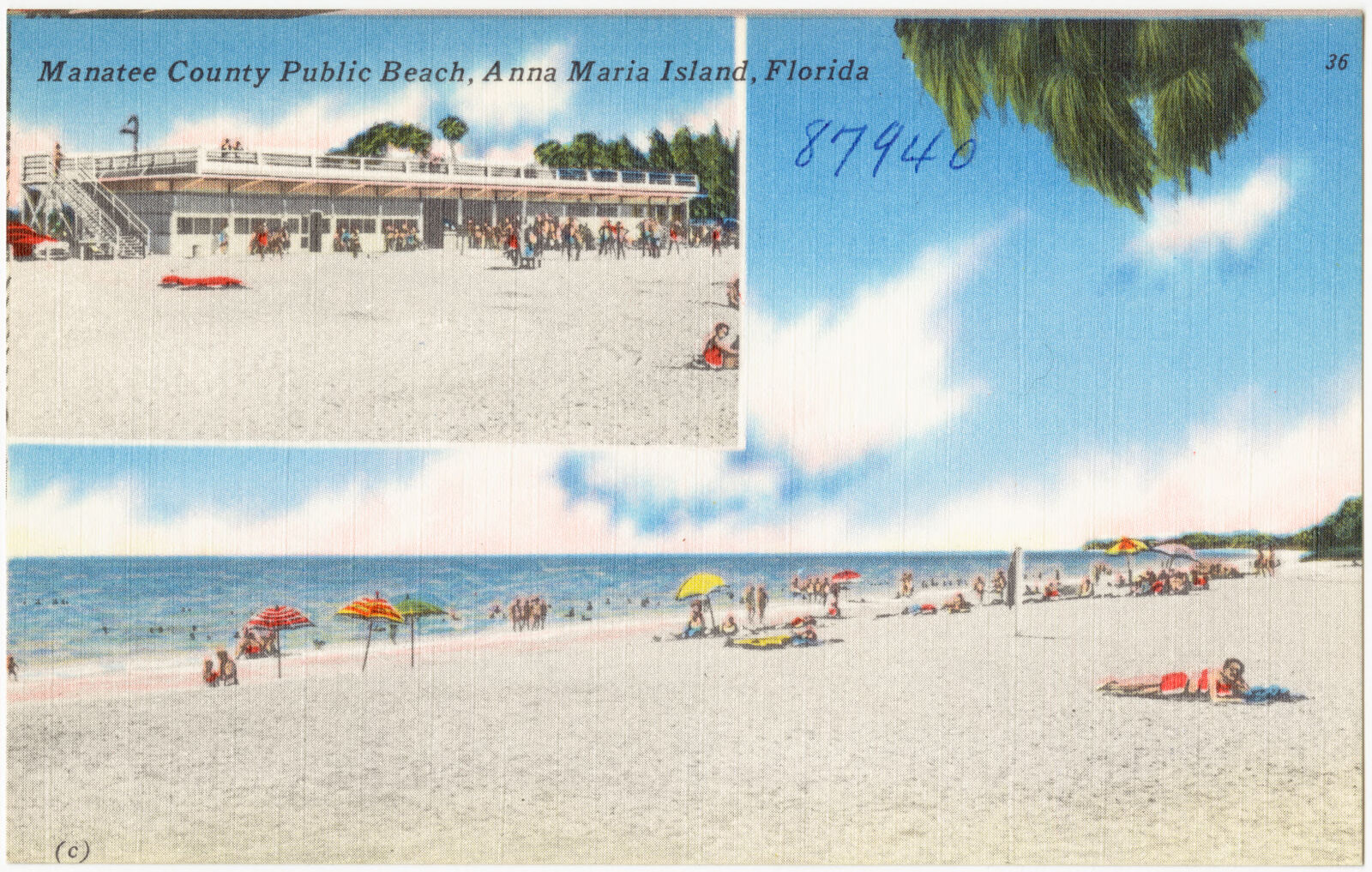Manatee County Public Beach, Anna Maria Island, Florida, Boston Public Library - undated