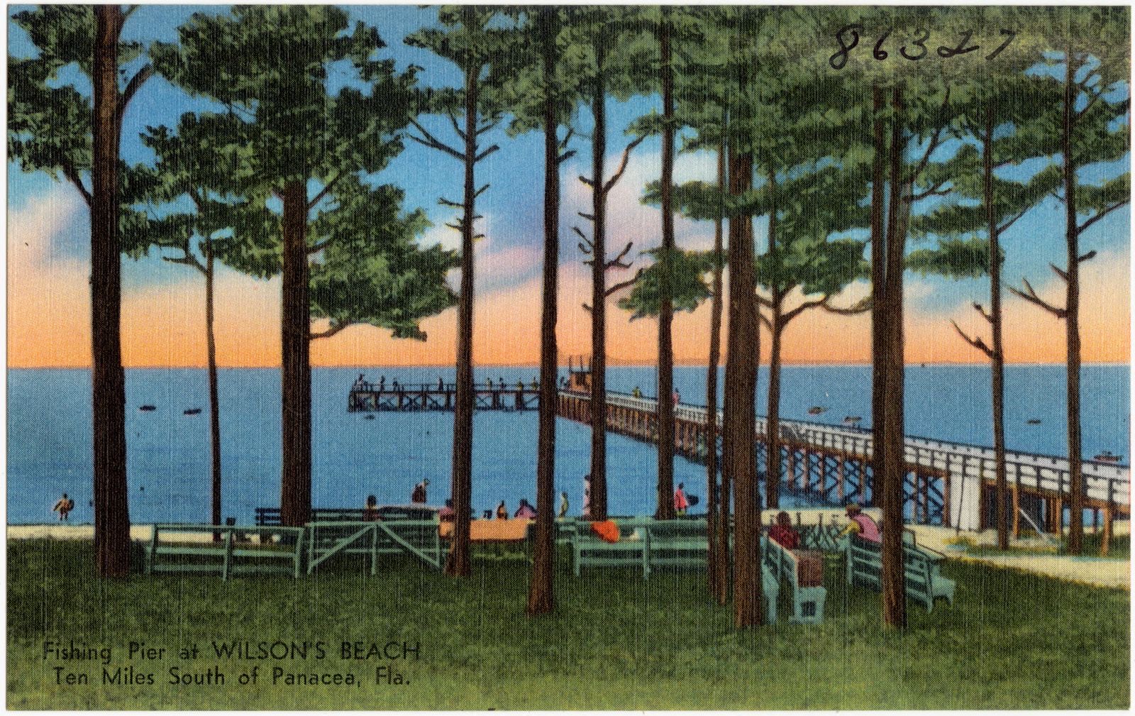 Fishing pier at Wilson's Beach, ten miles south of Panacea, Fla., Boston Public Library - undated