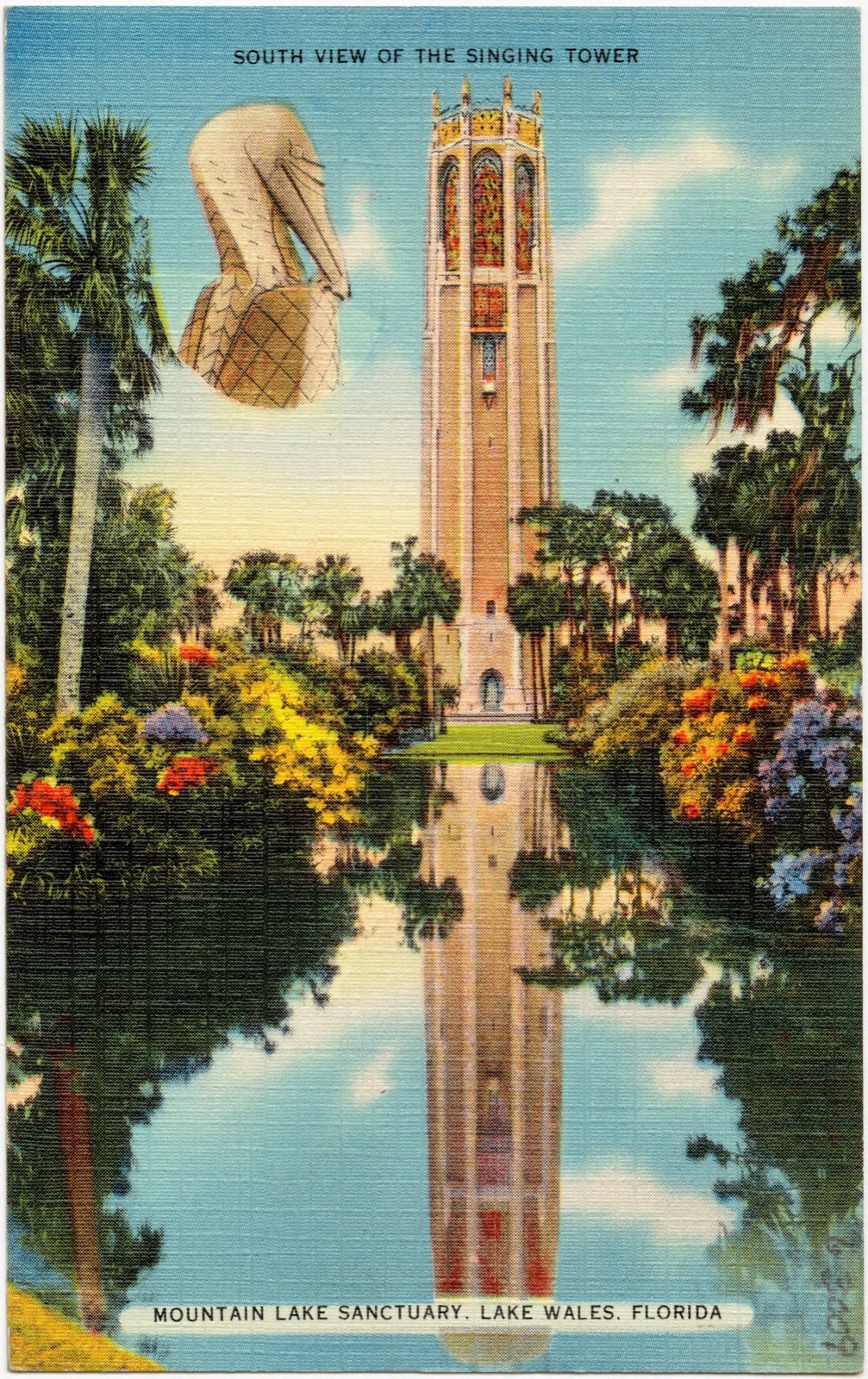 South view of the Singing Tower, Mountain Lake Sanctuary, Lake Wales, Florida, Boston Public Library - undated