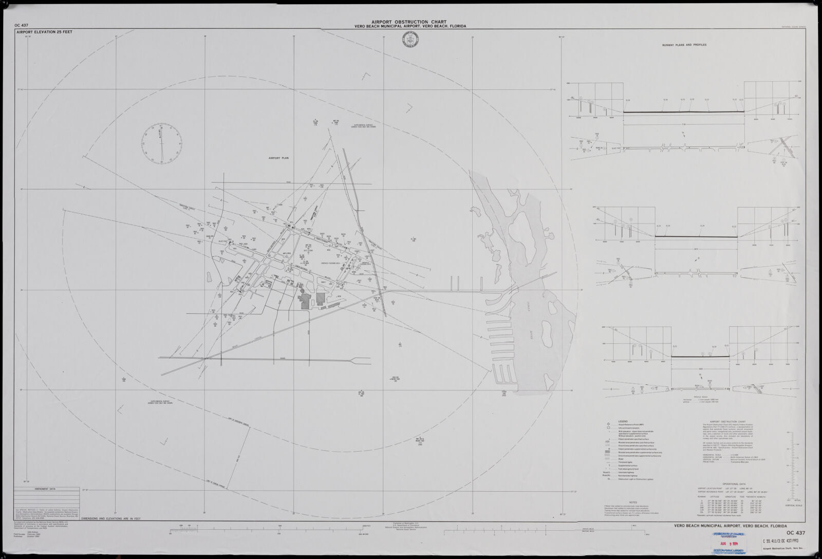 Airport obstruction chart, OC 437, Vero Beach Municipal Airport, Vero Beach, Florida, Boston Public Library - undated