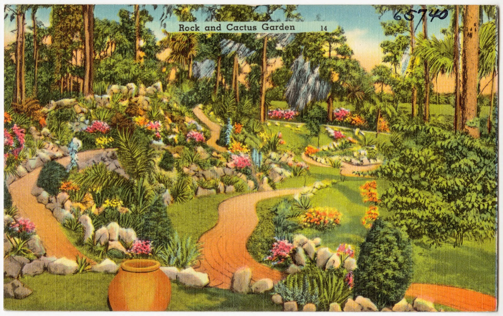 Rock and cactus garden, Boston Public Library - undated