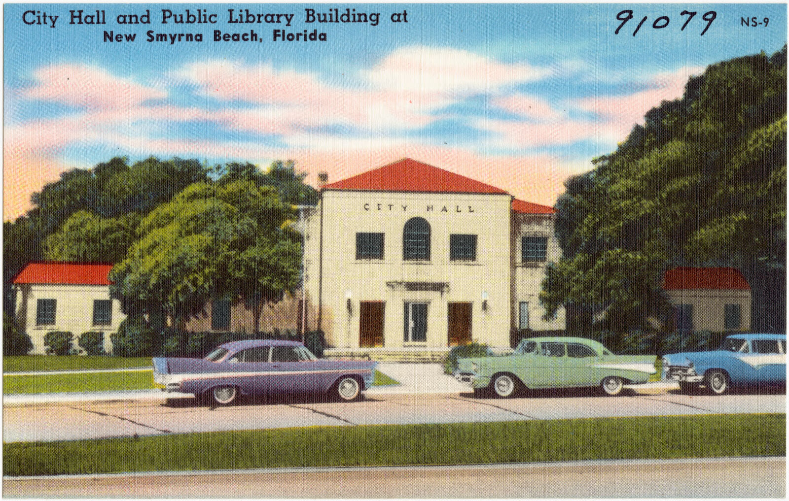 City hall and public library building at the New Smyrna Beach, Florida, Boston Public Library - undated