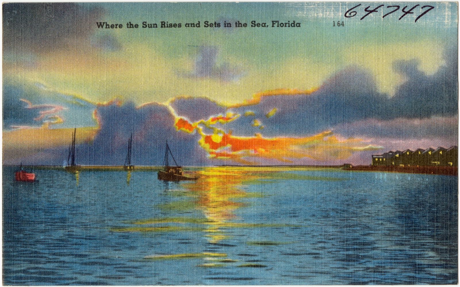 Where the sun rises and sets in the sea, Florida, Boston Public Library - undated