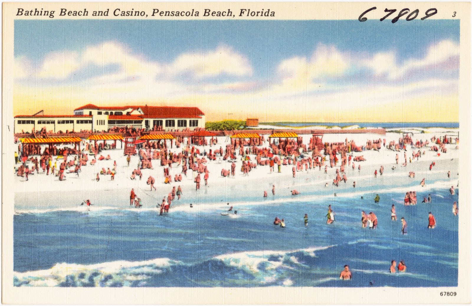 Bathing beach and casino, Pensacola Beach, Florida, Boston Public Library - undated