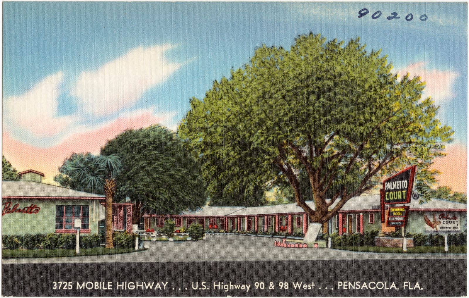 Palmetto Court, 3725 Mobile Highway, U.S. highways 90 & 98 West, Pensacola, Florida, Boston Public Library - undated