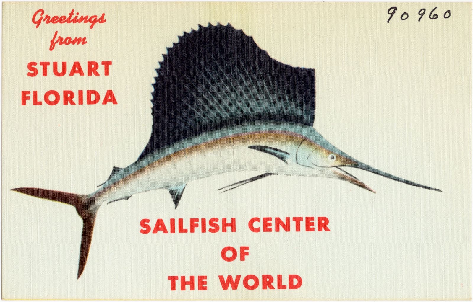 Greetings from Stuart, Florida, sailfish center of the world, Boston Public Library - undated