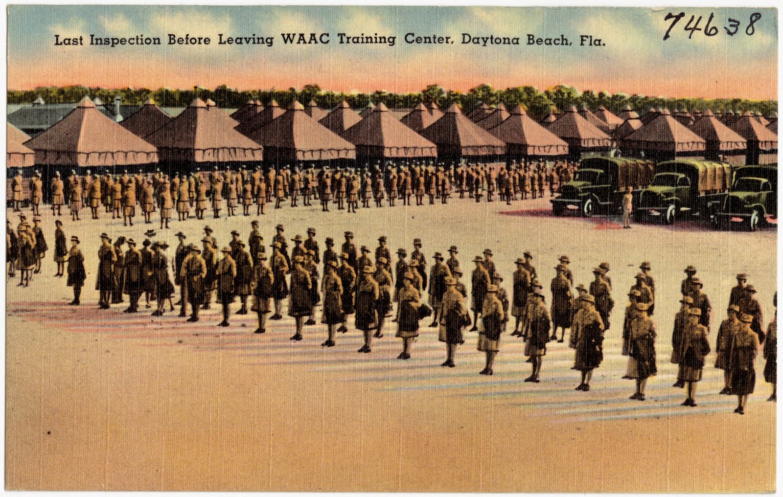 Last inspection before leaving WAAC training center, Daytona Beach, Florida, Boston Public Library - undated