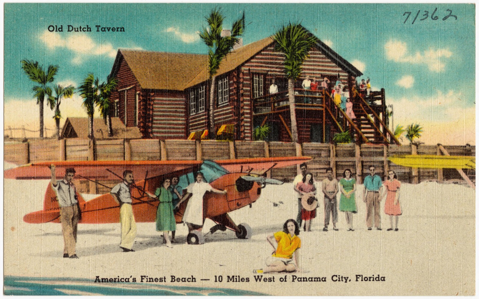Old Dutch Tavern, America's finest bathing beach- 10 miles west of Panama City, Florida, Boston Public Library - undated