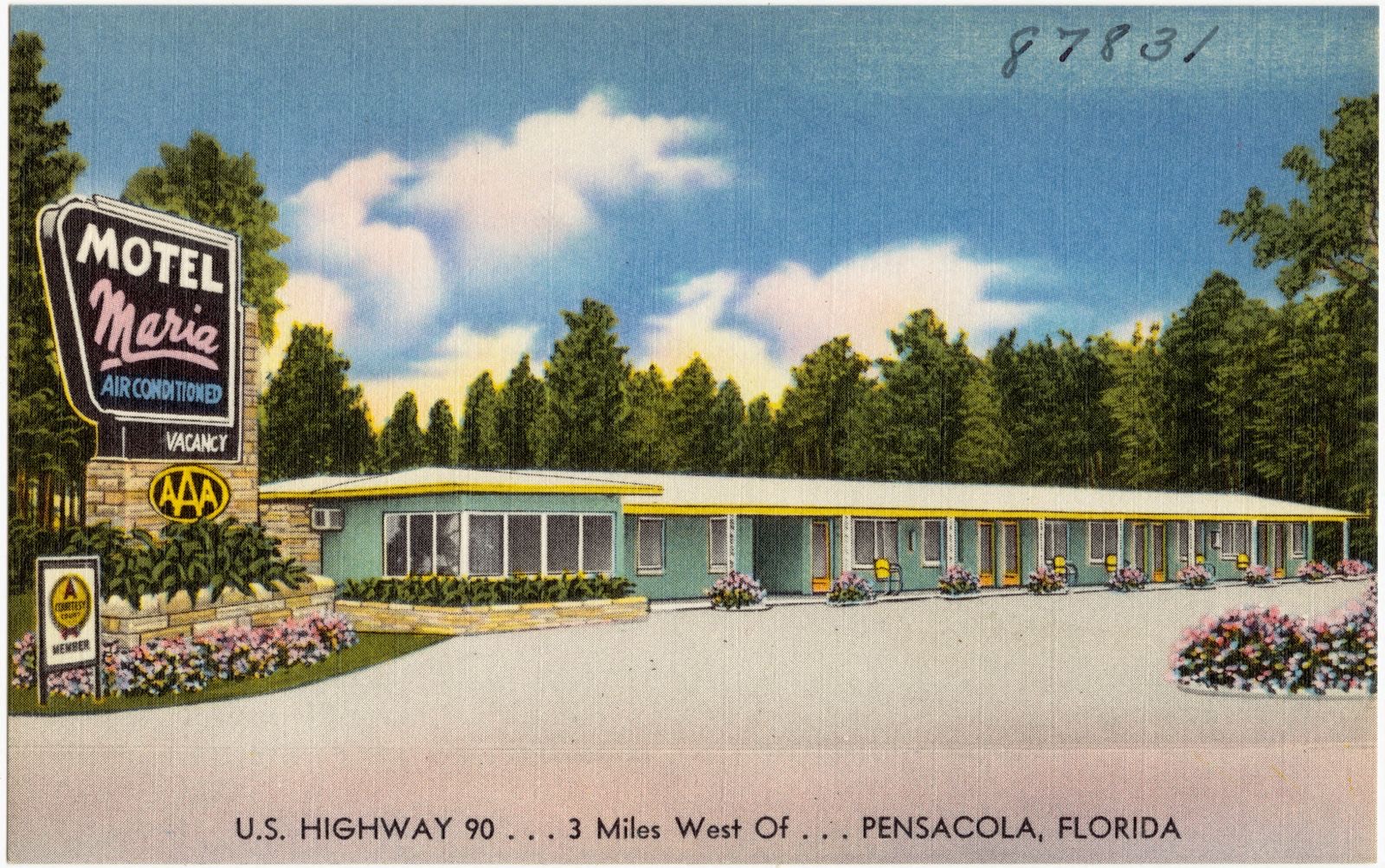 Motel Maria, U.S. highway 90, 3 miles west of Pensacola, Florida, Boston Public Library - undated