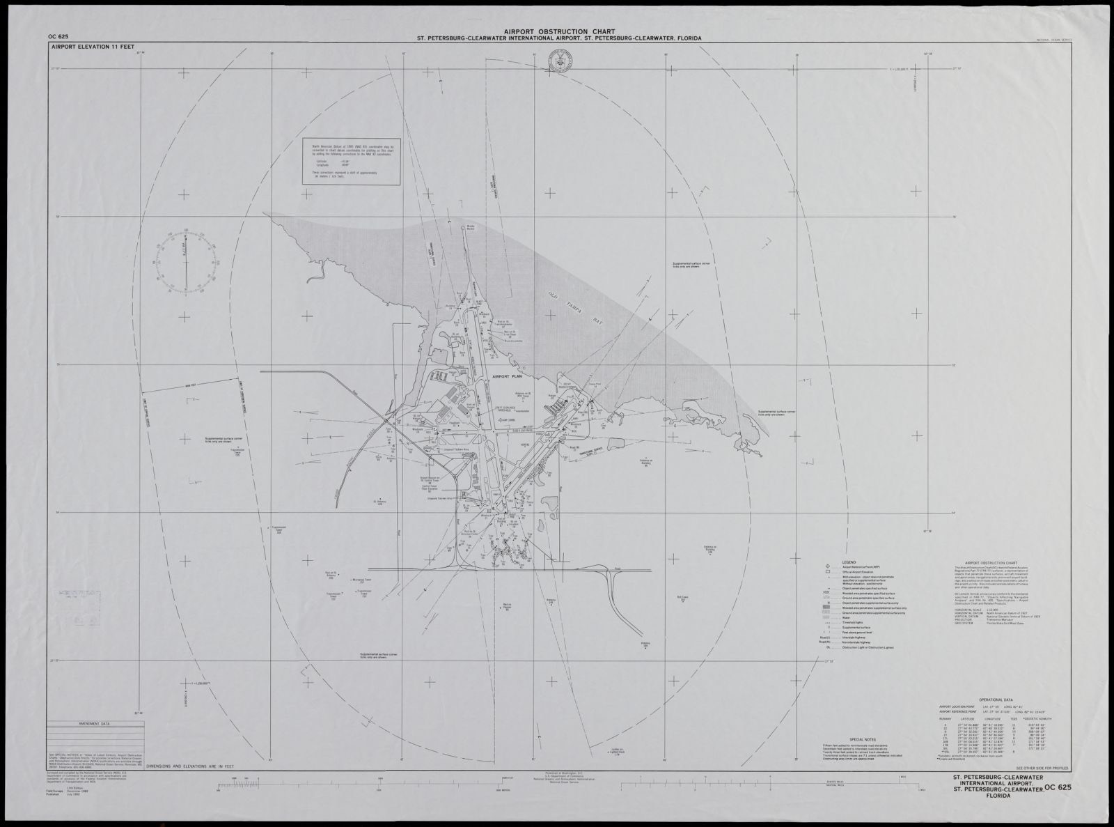 Airport obstruction chart, OC 625, St. Petersburg-Clearwater International Airport, St. Petersburg-Clearwater, Florida, Boston Public Library - undated