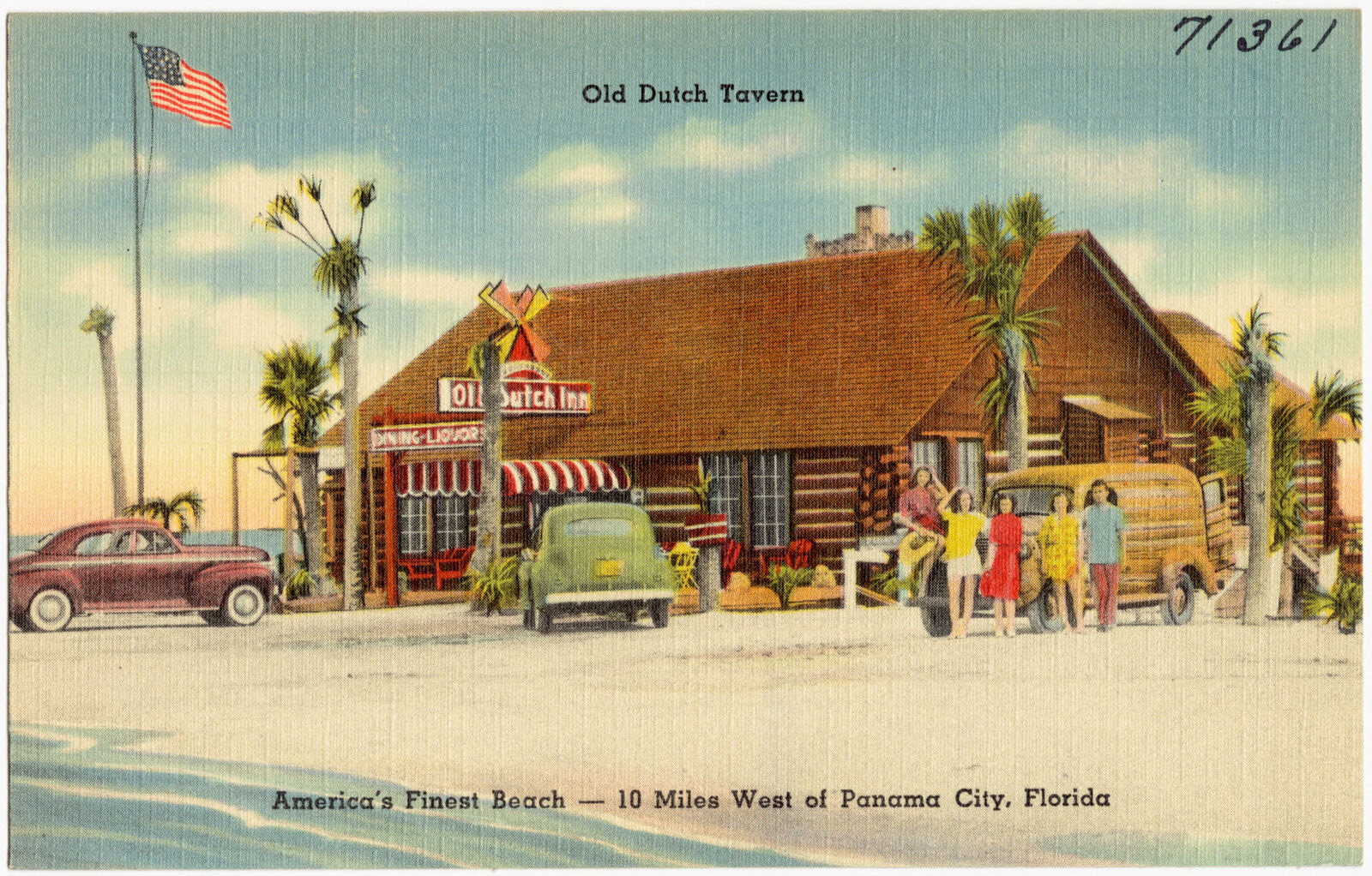 Old Dutch Tavern, America's finest bathing beach- 10 miles west of Panama City, Florida, Boston Public Library - undated