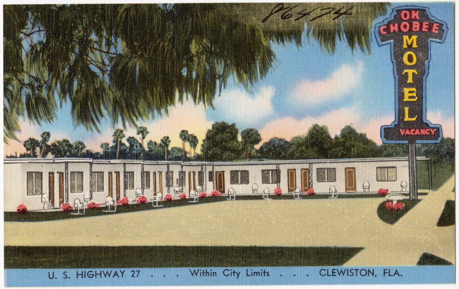 Ok-chombee Motel U.S. highway 27 within city limits, Clewiston, Fla., Boston Public Library - undated