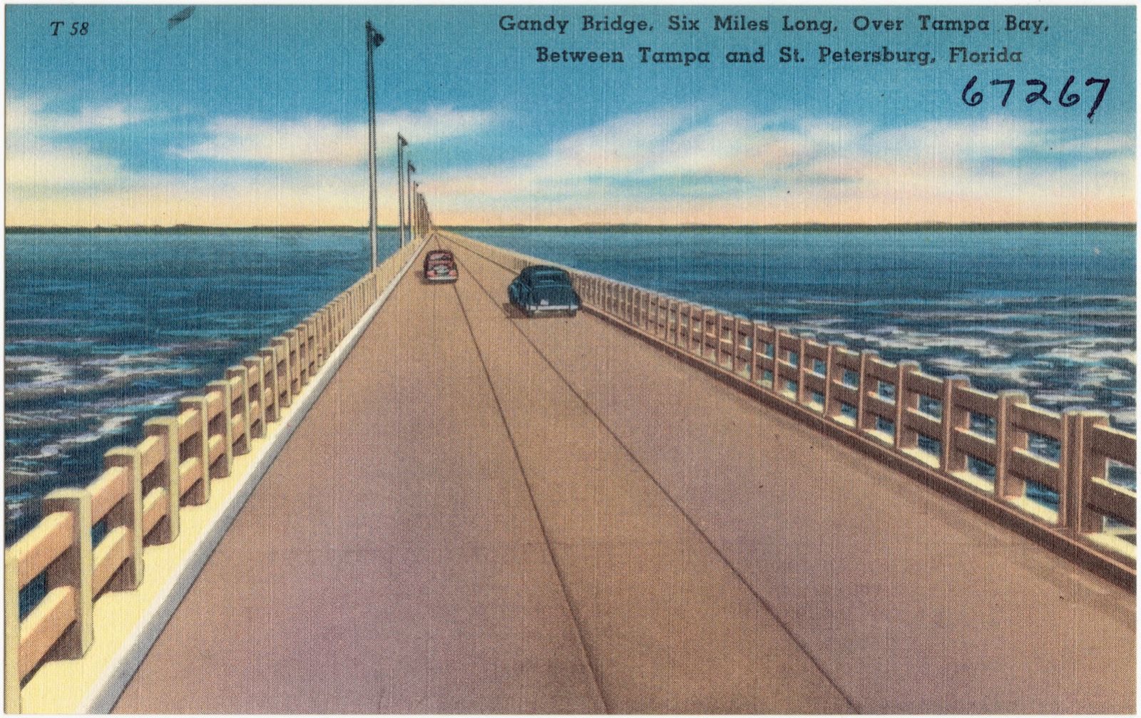 Gandy Bridge, six mile long, over Tampa Bay, between Tampa and St. Petersburg, Florida, Boston Public Library - undated