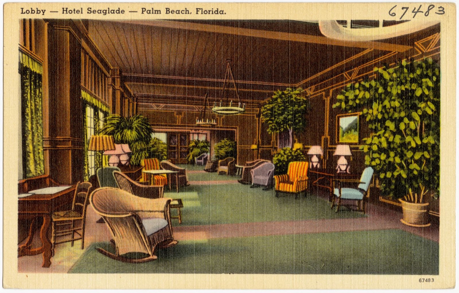 Lobby -- Hotel Seaglade -- Palm Beach, Florida, Boston Public Library - undated