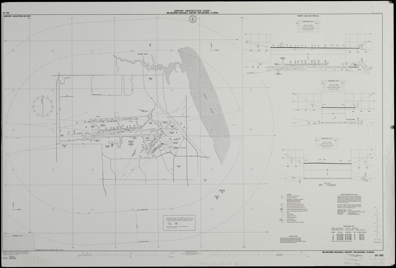 Airport obstruction chart, OC 252, Melbourne Regional Airport, Melbourne, Florida, Boston Public Library - undated
