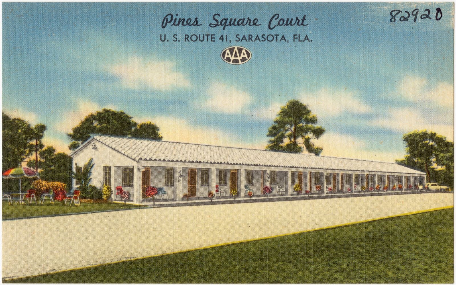 Pines Square Court, U.S. Route 41, Sarasota, Florida, Boston Public Library - undated