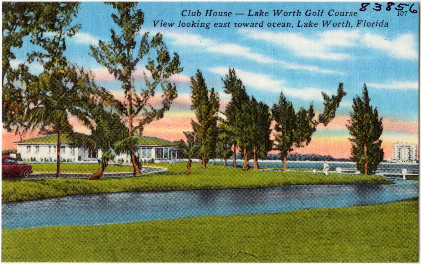 Club house- Lake Worth Golf Course, view looking east toward ocean, Lake Worth, Florida, Boston Public Library - undated