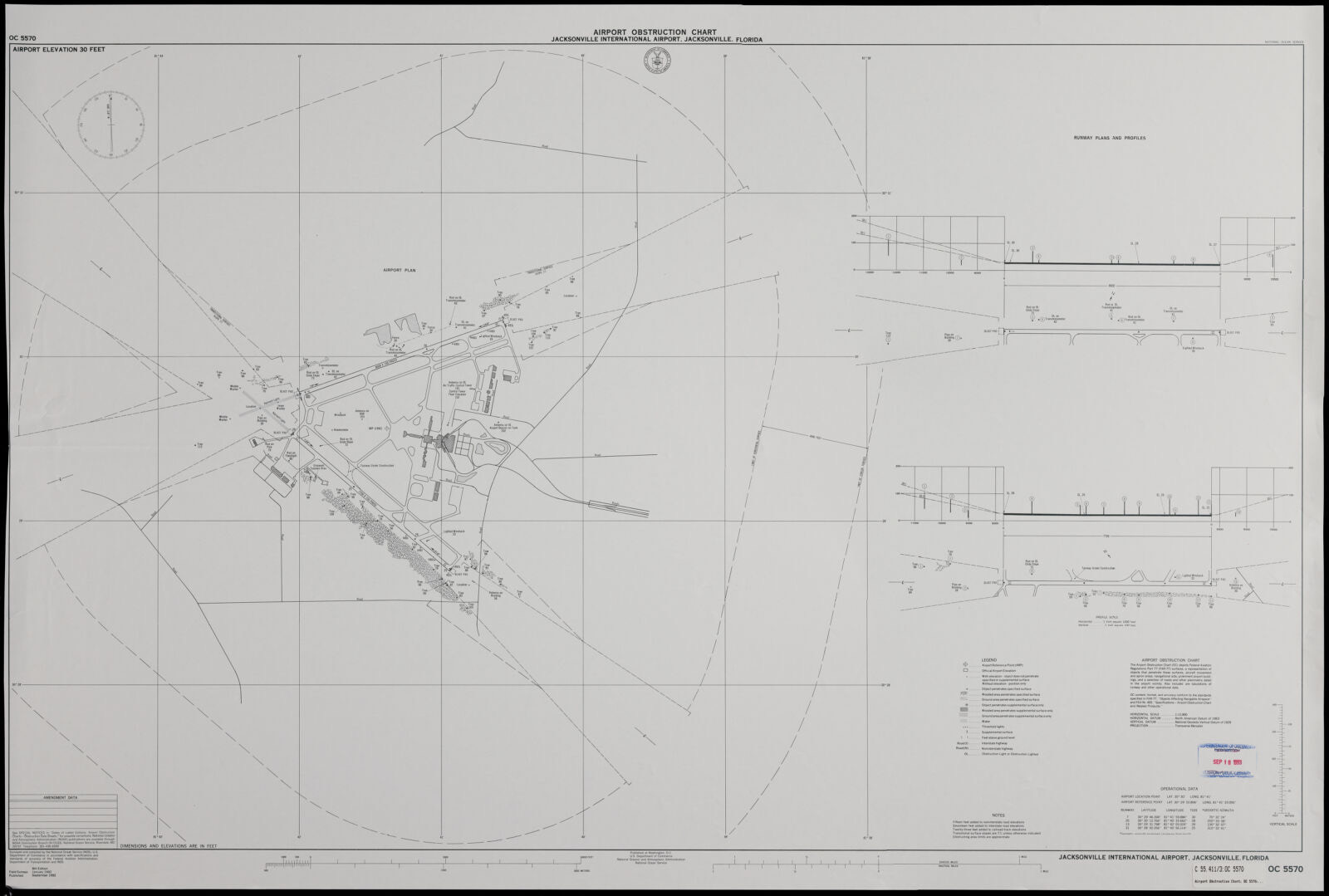 Airport obstruction chart, OC 5570, Jacksonville International Airport, Jacksonville, Florida, Boston Public Library - undated