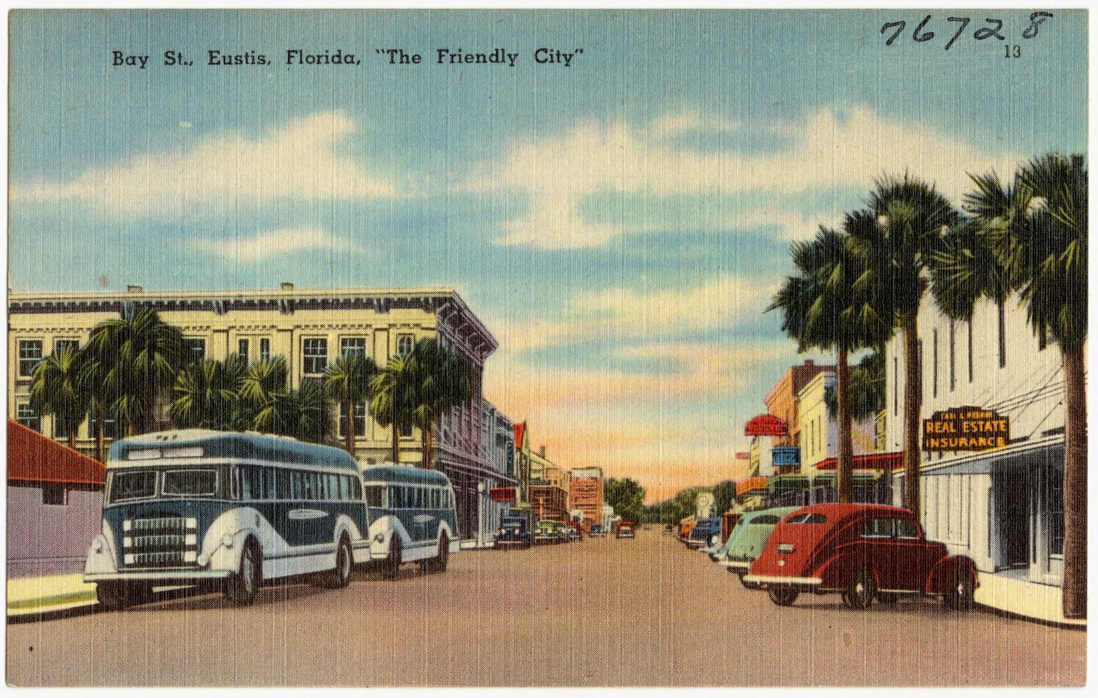 Bay Street, Eustis, Florida, "The Friendly City", Boston Public Library - undated