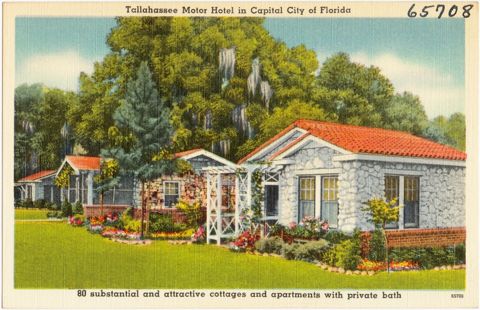 Tallahassee Motor Court in capital city of Florida, 80 substantial and attractive cottages and apartments with private bath, Boston Public Library - undated