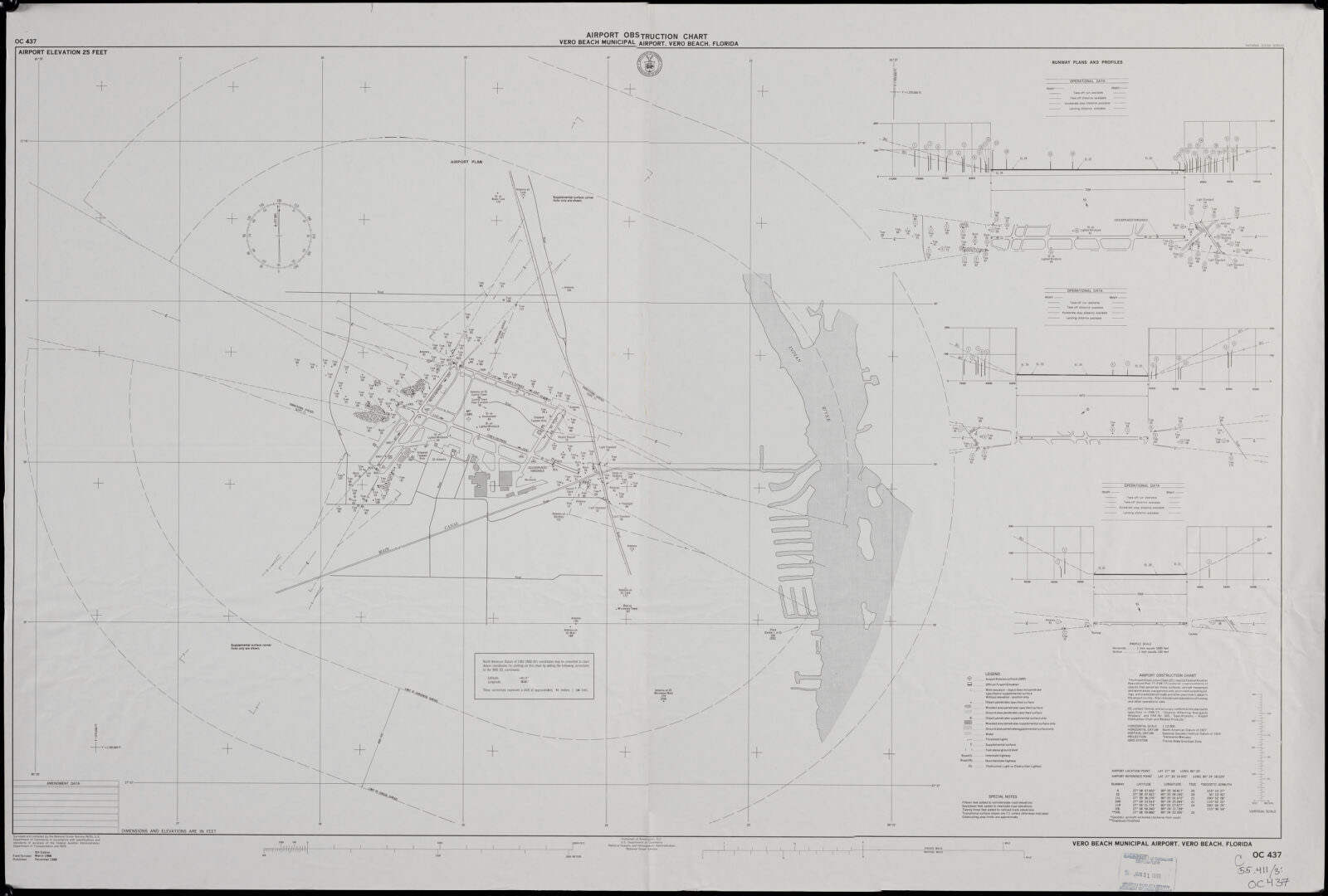 Airport obstruction chart, OC 437, Vero Beach Municipal Airport, Vero Beach, Florida, Boston Public Library - undated