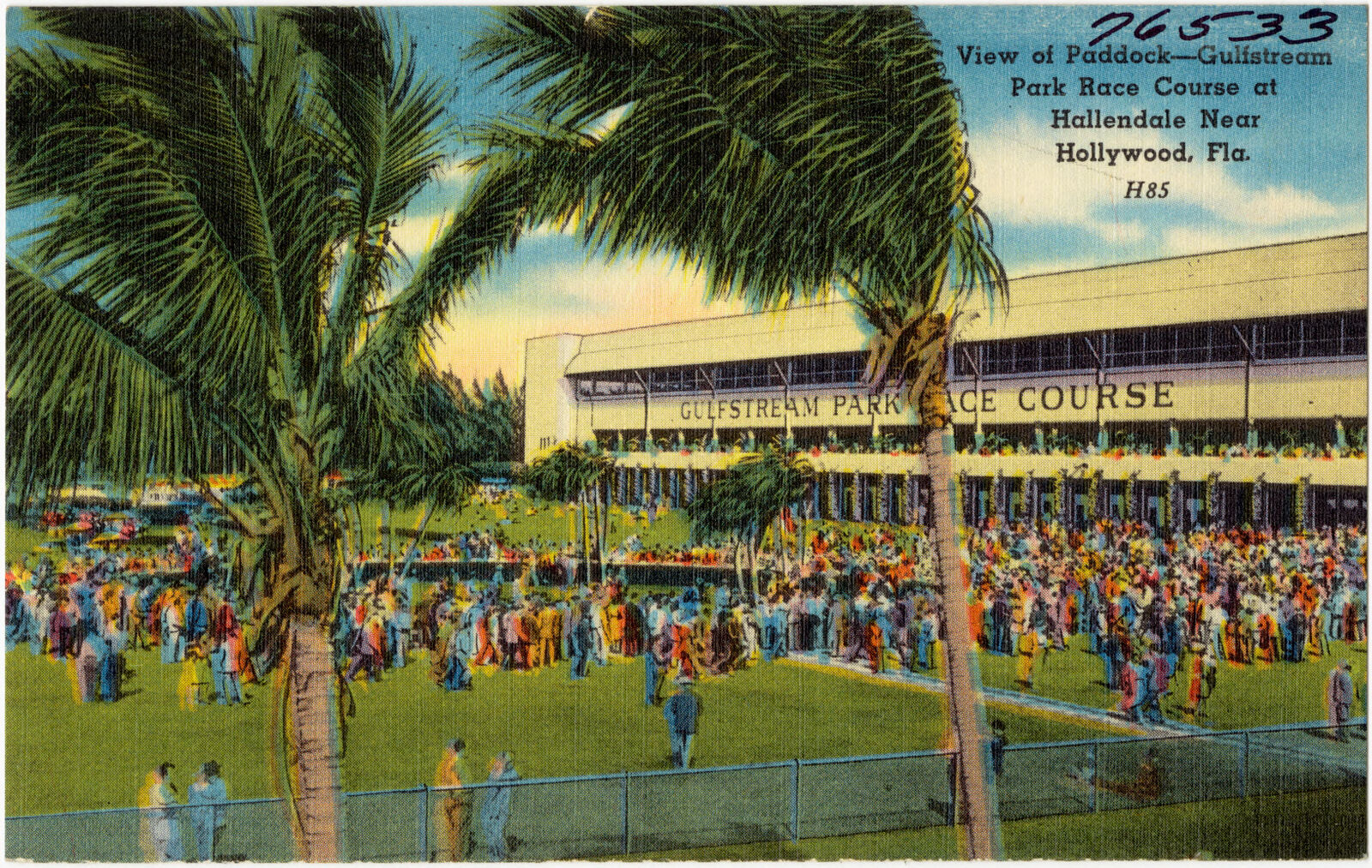View of Paddock-Gulfstream Park Race Course at Hallendale near Hollywood, Fla., Boston Public Library - undated